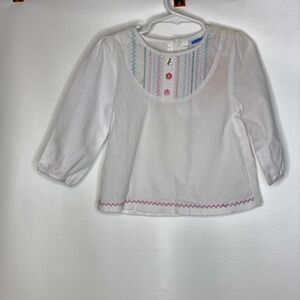 Bon Bébé toddler girls white embroidered peasant blouse Sz 3T NWT